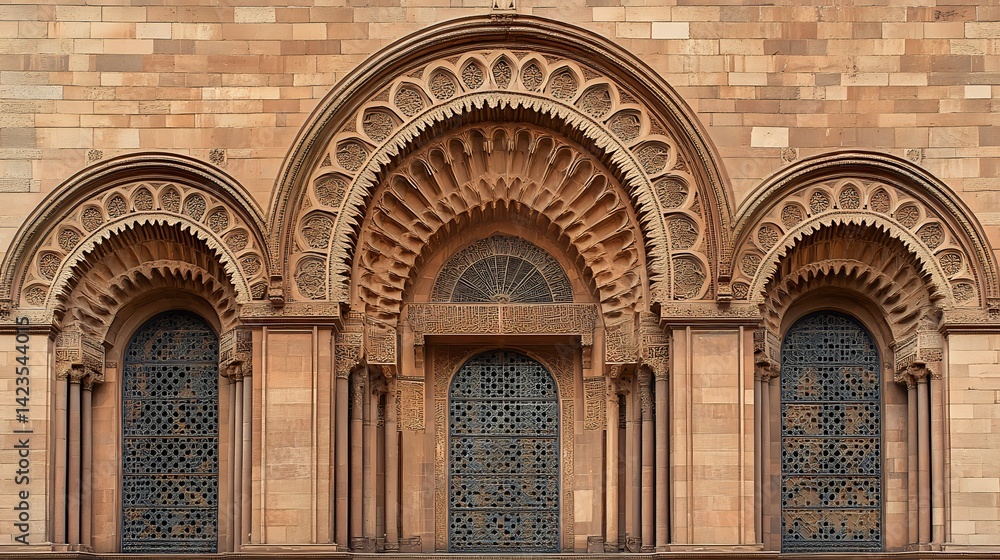 Obraz premium Elaborate Archway on a Stone Building Facade