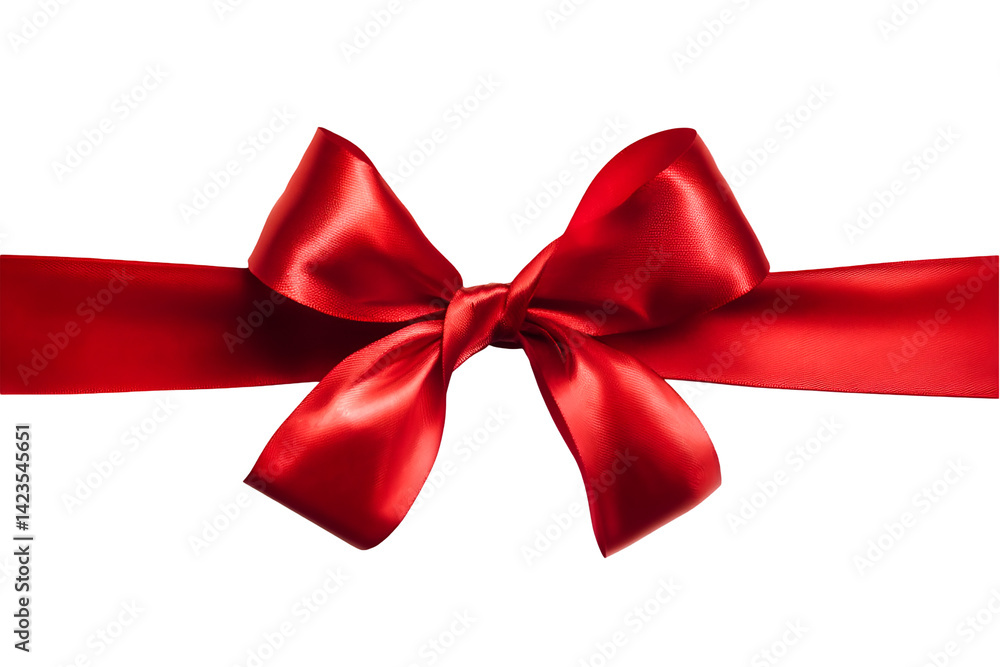 A vibrant red satin ribbon tied in a perfect bow a symbol of celebration and joy A vibrant red satin ribbon tied in a perfect bow a symbol of celebration and joy