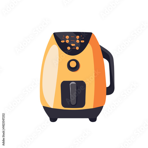 A Very Simple flat 2D icon of a Collection of air fryer isolated on a transparent background, vector, flat design, animation design, vector, simple flat 2D icon, minimalist eps format
