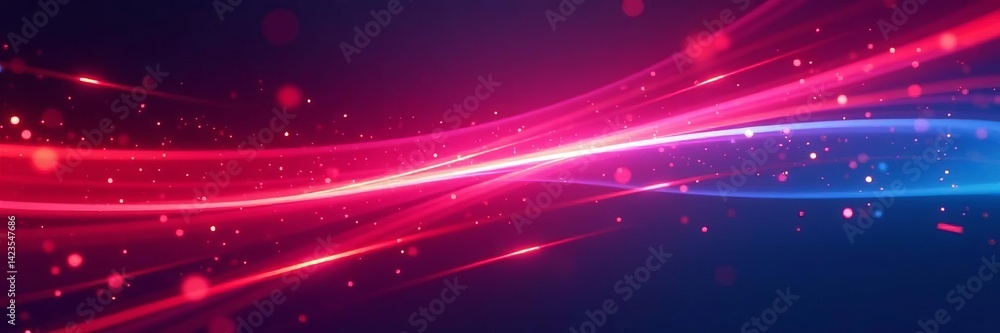 Obraz premium Abstract light streaks in vibrant red and blue hues, red, abstract, blue