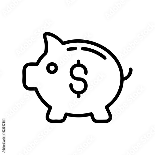 save money icon on transparent background flat vector icon for apps and websites