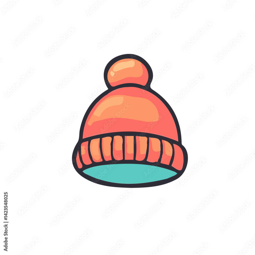 Fototapeta premium A Very Simple flat 2D icon of a Collection of baby hat illustration isolated on a transparent background, vector, flat design, animation design, vector, simple flat 2D icon, eps
