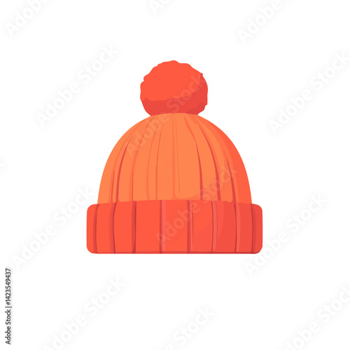 A Simple flat 2D icon beanie hat isolated on a transparent background, vector, flat design, animation design, simple flat 2D icon, minimalist design, clipart, illustration