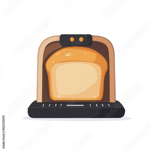 My Simple flat 2D illustration of a bread maker set isolated on a transparent background, vector, flat design, animation design, simple flat 2D icon, EPS Format