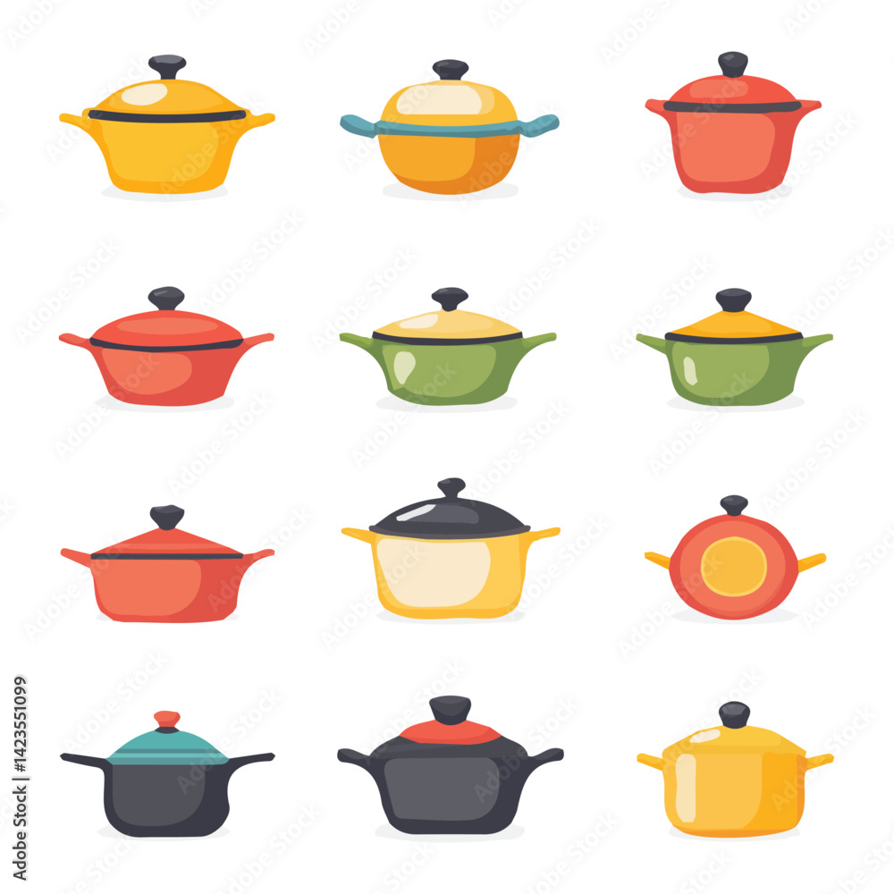 A Simple flat 2D icon of a set of kitchen utensils set collection isolated on a transparent background, vector, flat design, animation design, simple flat 2D icon, minimalist design, clipart, i A Simple flat 2D icon of a set of kitchen utensils set collection isolated on a transparent background, vector, flat design, animation design, simple flat 2D icon, minimalist design, clipart, i