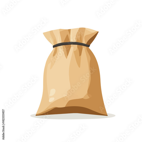 My Simple flat 2D illustration of a cement bag isolated on a transparent background, vector, flat design, animation design, simple flat 2D icon, clipart, EPS format