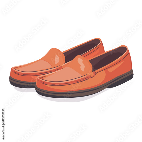 A Simple flat 2D icon of a chunky loafers isolated on a transparent background, vector, flat design, animation design, simple flat 2D icon, minimalist design, clipart, illustration