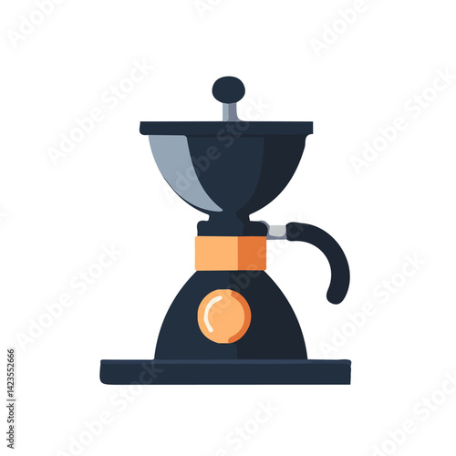 A Simple flat 2D icon coffee grinder collection isolated on a transparent background, vector, flat design, animation design, simple flat 2D icon, minimalist design, clipart, illustration