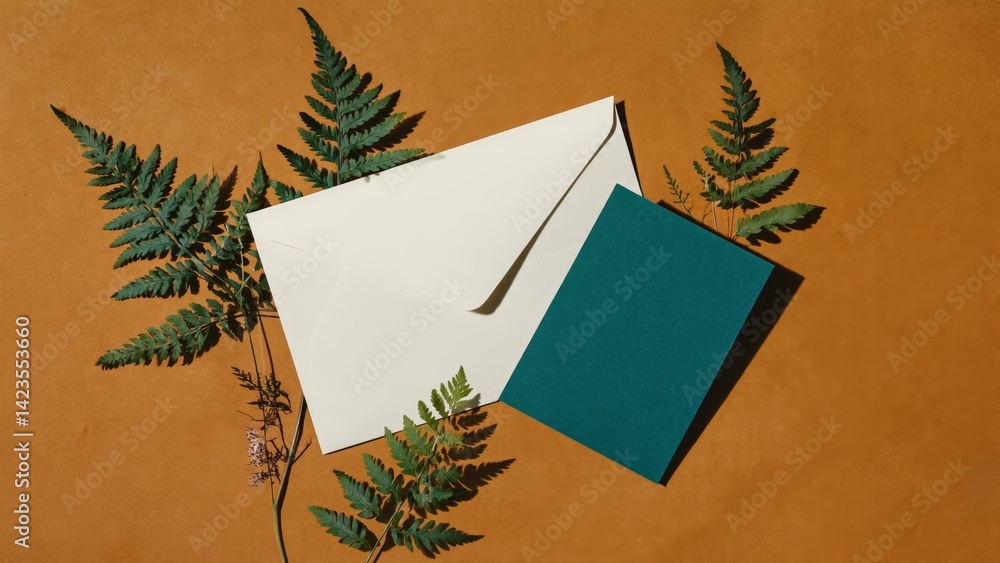 Two distinctive envelopes crafted from handmade paper, each bearing foil lettering that spells out a name.