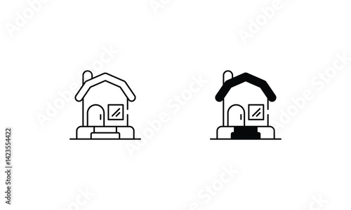 Cozy Cottage icons set vector stock illustration