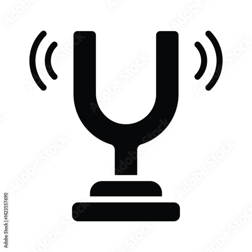 Download easy to use glyph icon of tuning fork