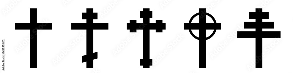 Obraz premium Cross types vector. Cross vector