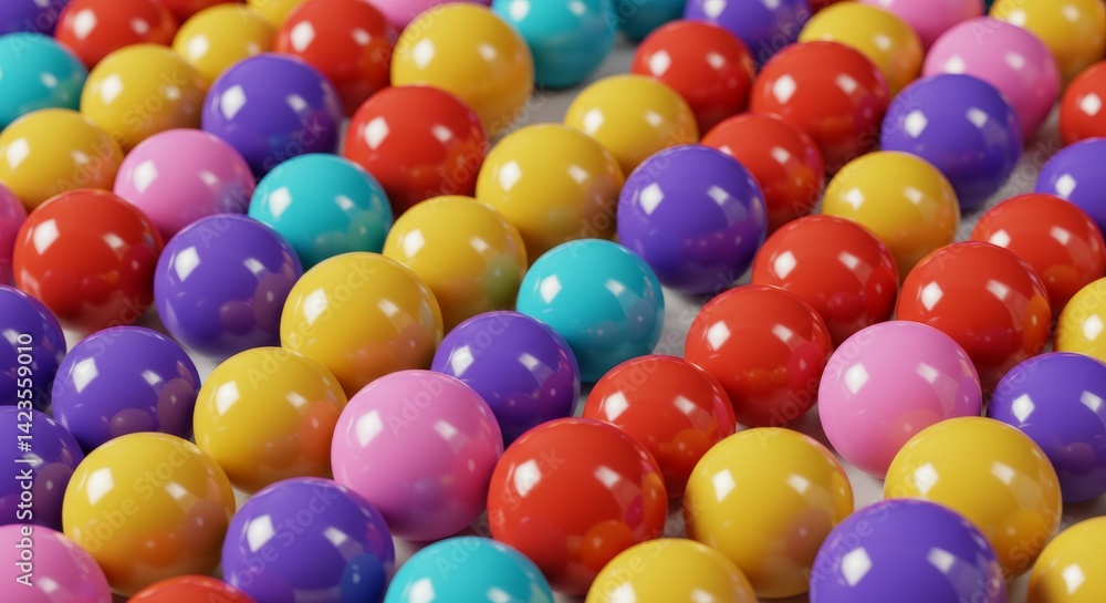 Fototapeta premium Vibrant Colorful Sphere Pattern with Glossy Finish