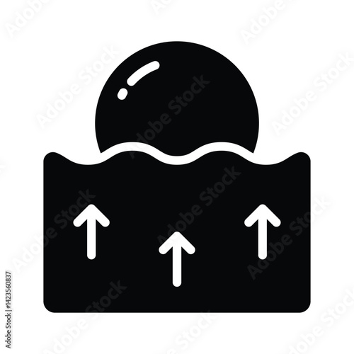 Get a sight of this glyph icon of buoyancy