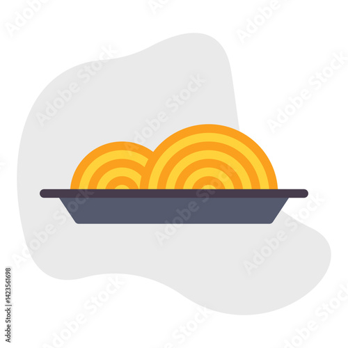 Fettucini Alfredo icon vector illustration