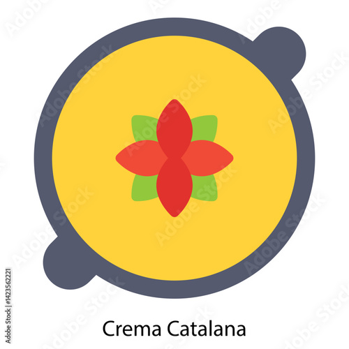 Crema Catalana icon vector illustration