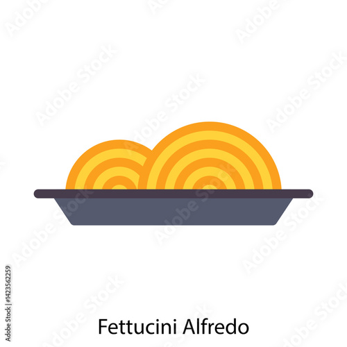 Fettucini Alfredo icon vector illustration