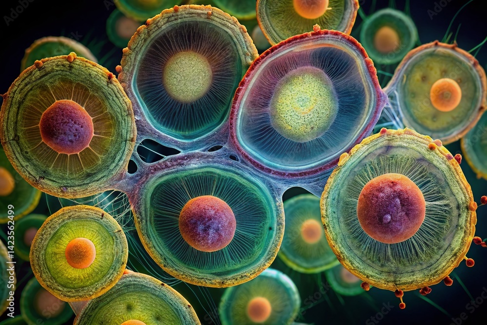Onion Epidermis Cell Microscopic View: 20x Magnification, Botany Education