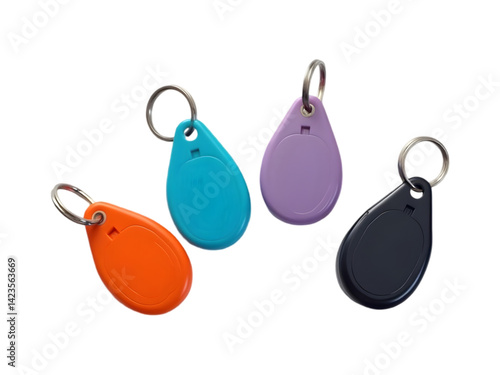Mixed Color RFID Key Tags – Shadowed Isolated