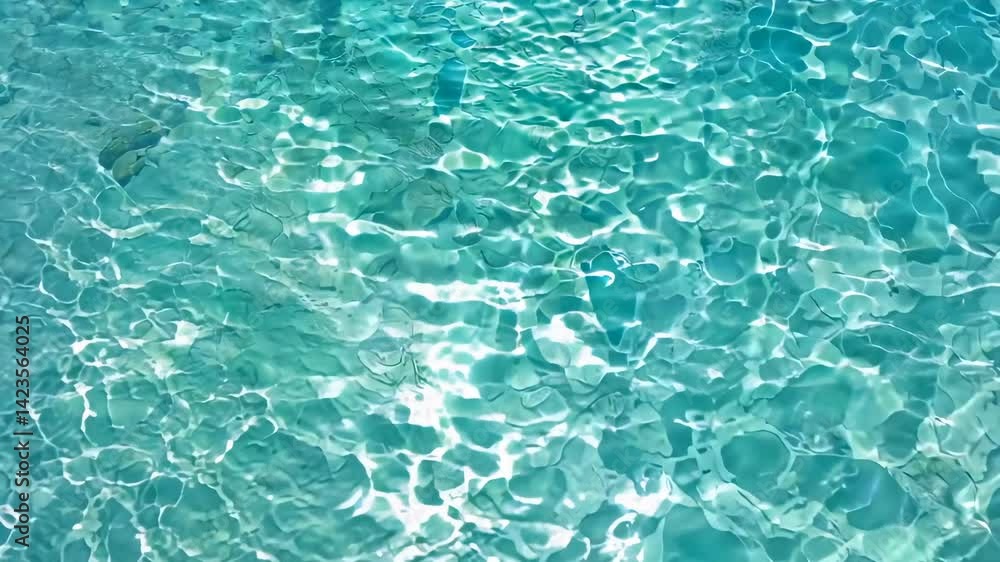 Aerial view of shimmering turquoise water with gentle ripples ...