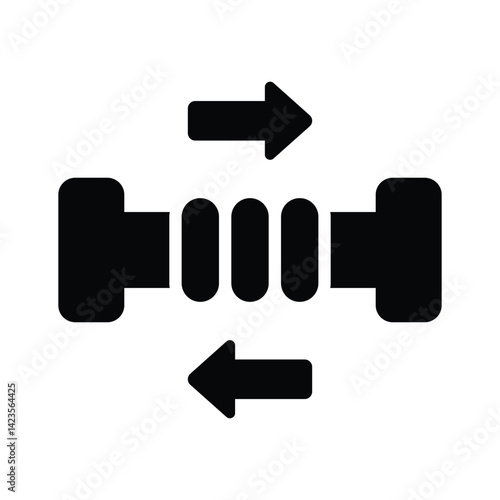 Ready to use glyph style icon of tension force
