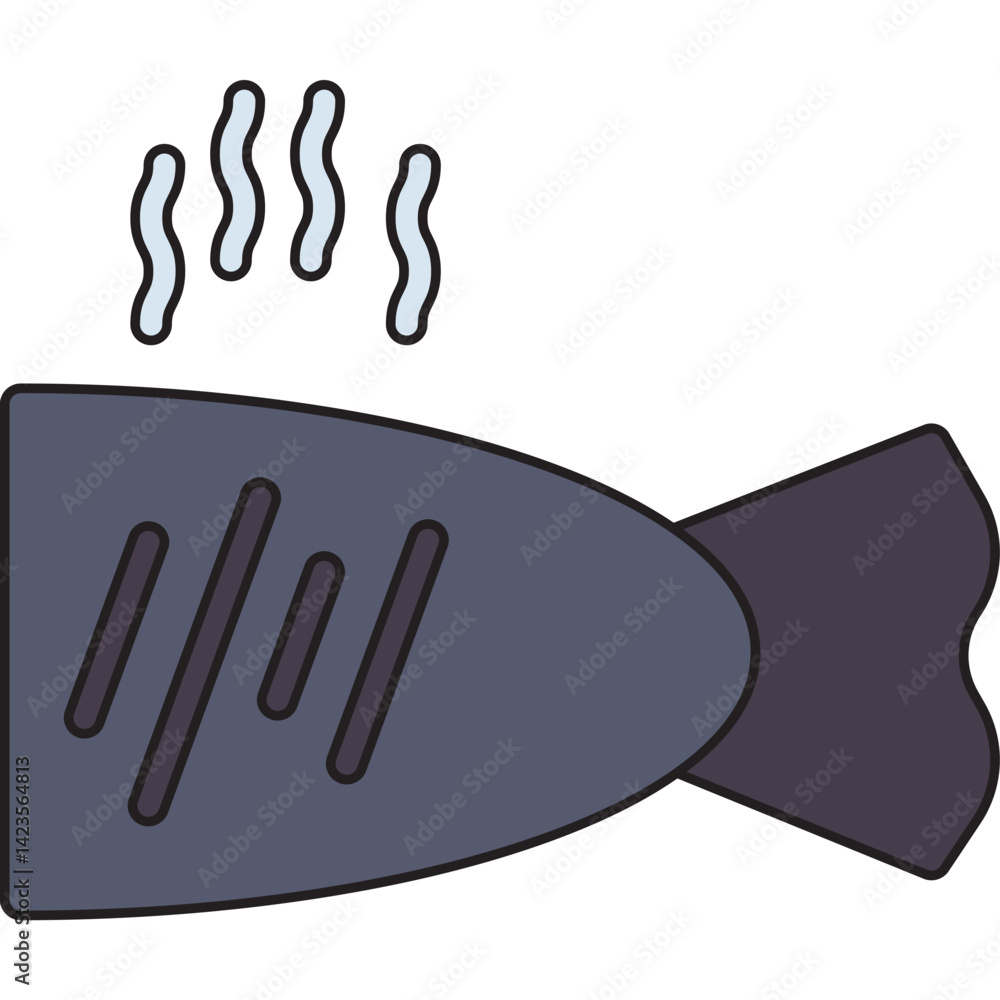 Obraz premium Grilled FIsh icon vector illustration