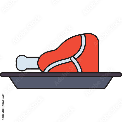 Veal Cutlet icon vector illustration