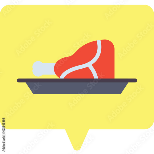 Veal Cutlet icon vector illustration