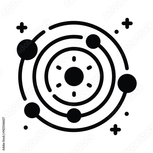 Grab this visually appealing glyph icon of solar system