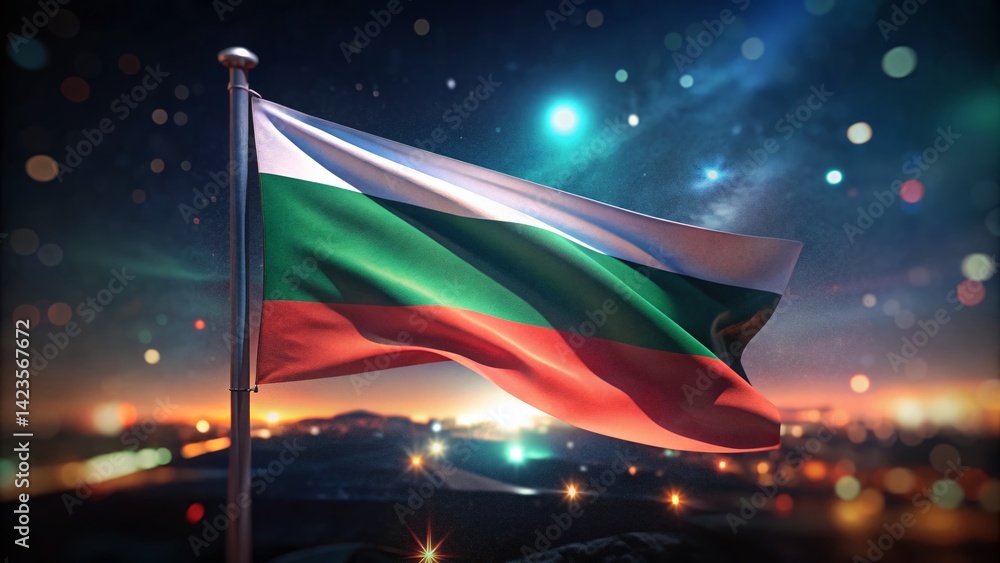 Night Photography: Bulgarian Flag Waving in the Dark