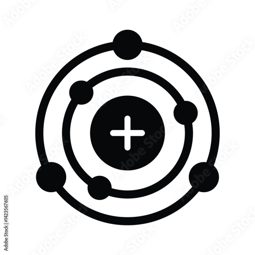 A handy glyph style icon of charge orbit