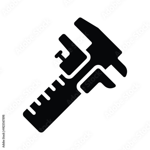 Vernier caliper icon designed in glyph style