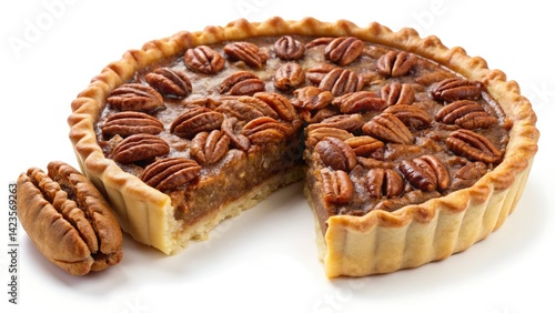 Wallpaper Mural Silhouetted Pecan Pie Dessert Photography: Rich Filling, Pecan Topping, Isolated Background Torontodigital.ca
