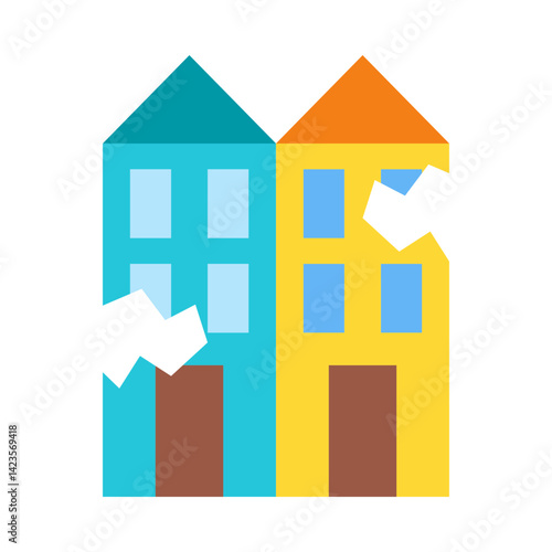 Earthquake flat icon