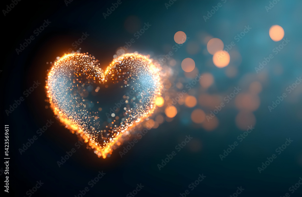 A sparkling heart shape created with shimmering particles and lights, symbolizing love and affection. Ideal for romantic and emotional themes. A sparkling heart shape created with shimmering particles and lights, symbolizing love and affection. Ideal for romantic and emotional themes.