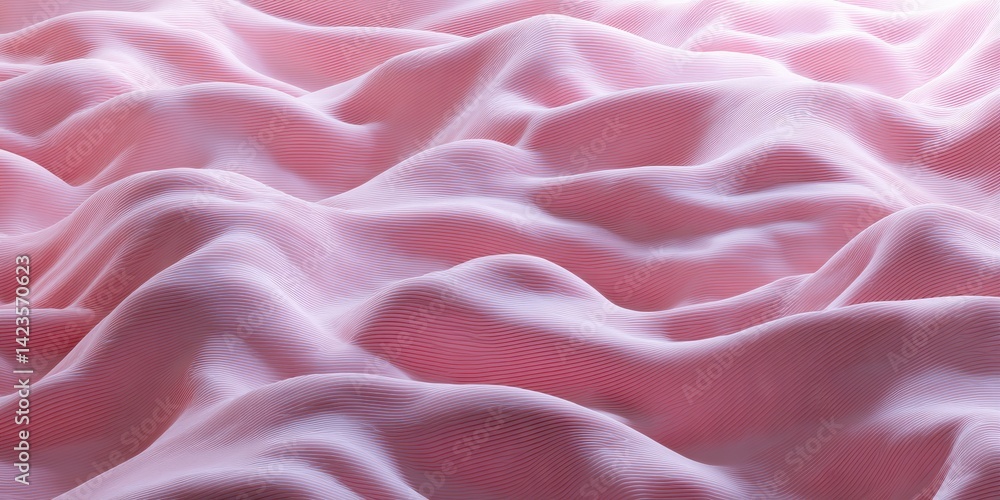 Abstract landscape of soft pink hills with delicate texture, evoking a sense of gentle movement and peacefulness, soft and inviting.