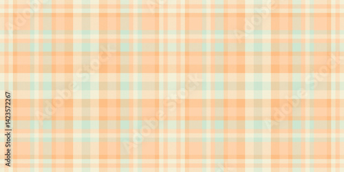 Soft pastel plaid pattern in peach and mint tones. Ideal for backgrounds, textiles, and website design.  Evokes feelings of calmness and serenity.