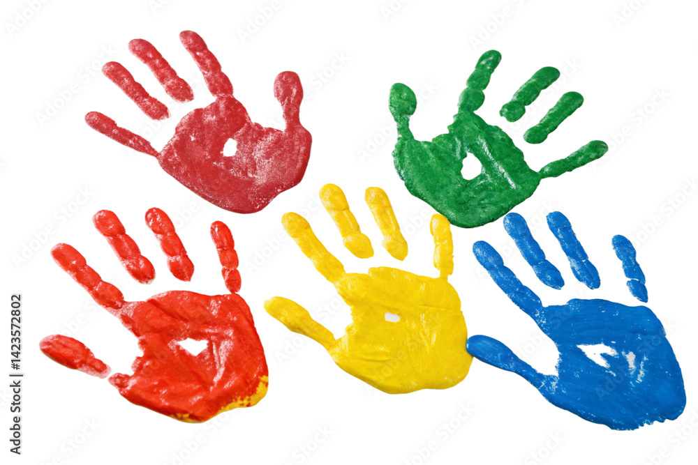 Fototapeta premium Handprints isolated on transparent background