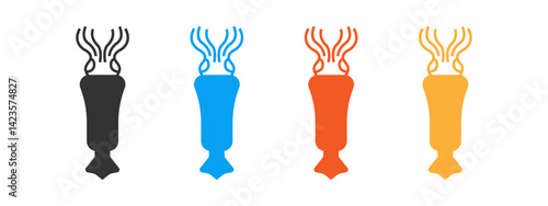 Squid icon set isolated on white background