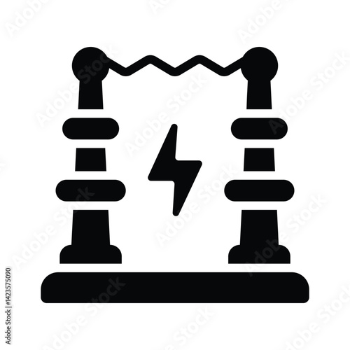 Easy to use glyph style icon of electricity experiment