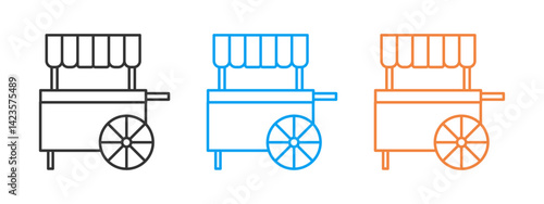  food cart icon set isolated on white background