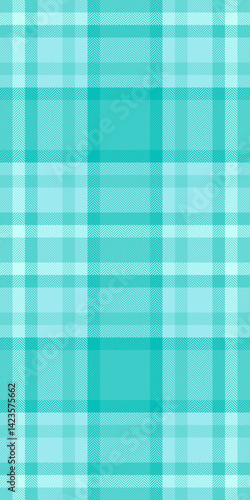 Romantic background vector seamless, full plaid pattern fabric. Seasonal check textile texture tartan in teal and cyan colors.
