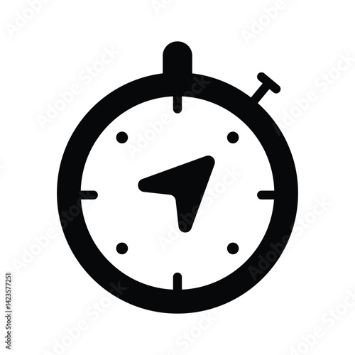 Trendy glyph style icon of compass tool