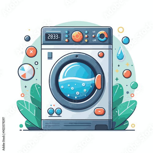 dryer, home, smart, electric, appliance, modern, machine, laundry, electronic, digital, household, line, tech, outline, washer, automatic, drying, connected, icon, equipment, lineal, smart appliances,