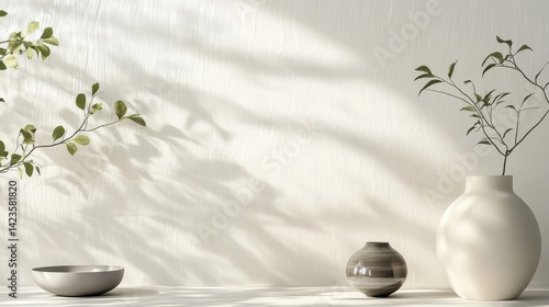 Ripple effect light passes through paper-texture wallpaper surface