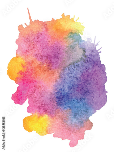 Abstract Bright Hand Paint Colorful Watercolor Background