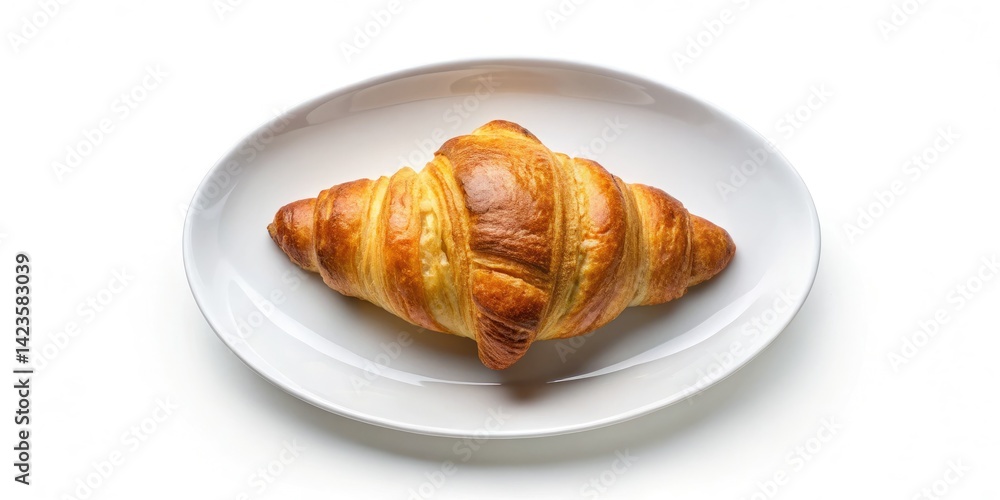 Macro Photography Croissant, Top View, Isolated White Background, Bakery, Pastry, Food Photography, Delicious, Golden Brown, Flaky, Buttery, Breakfast, Dessert Macro Photography Croissant, Top View, Isolated White Background, Bakery, Pastry, Food Photography, Delicious, Golden Brown, Flaky, Buttery, Breakfast, Dessert