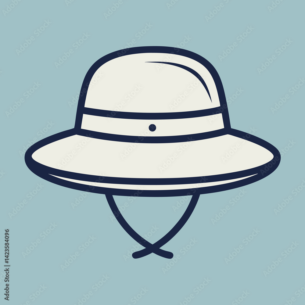 Elegant depiction of a pith helmet against a subtle pastel background Elegant depiction of a pith helmet against a subtle pastel background