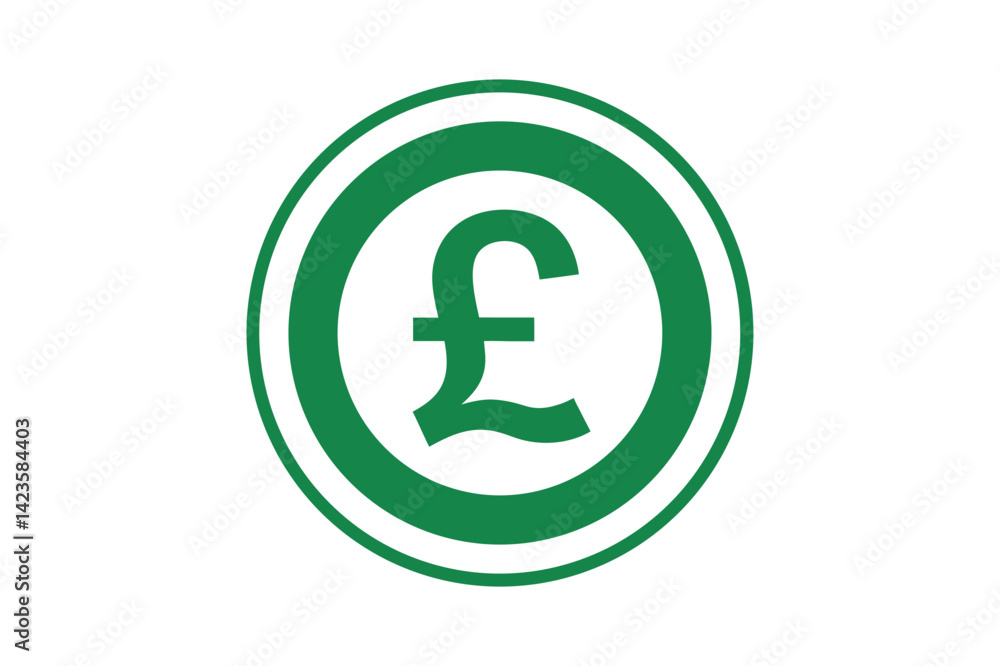 British Pound Symbol Icon: Financial Currency Representation British Pound Symbol Icon: Financial Currency Representation