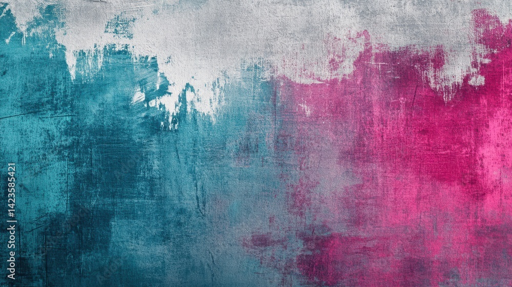 Teal magenta and gray brushwork on parchment wallpaper Teal magenta and gray brushwork on parchment wallpaper